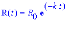 R(t) = R[0]*exp(-k*t)
