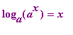 log[a](a^x) = x