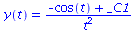 y(t) = `/`(`*`(`+`(`-`(cos(t)), _C1)), `*`(`^`(t, 2)))