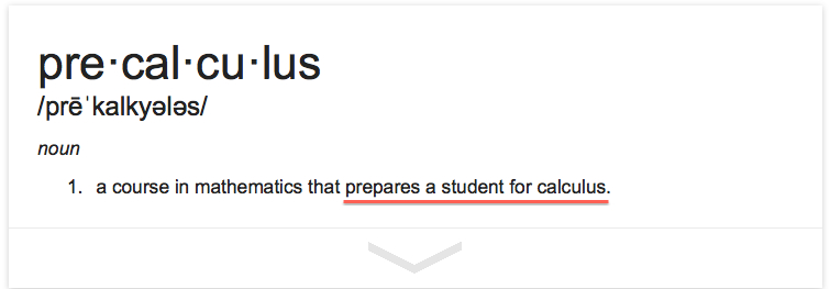 Definition of Precalculus