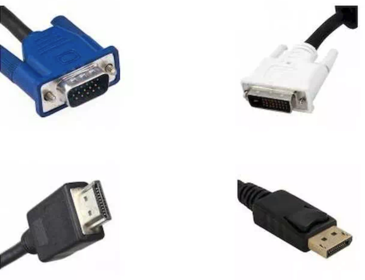 DisplayPort, VGA, DVI, and HDMI Cables